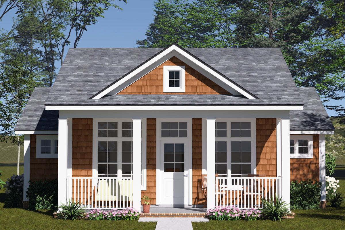 J7562-E Cottage House, 2 Bedrooms, 2 Bathrooms | Plan 24618 Exterior-1