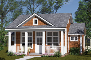 J7562-E Cottage House, 2 Bedrooms, 2 Bathrooms | Plan 24618 Exterior-2