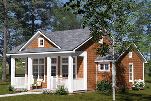 J7562-E Cottage House, 2 Bedrooms, 2 Bathrooms | Plan 24618 Exterior-3