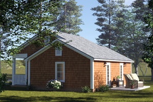 J7562-E Cottage House, 2 Bedrooms, 2 Bathrooms | Plan 24618 Exterior-4