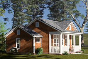 J7562-E Cottage House, 2 Bedrooms, 2 Bathrooms | Plan 24618 Exterior-6