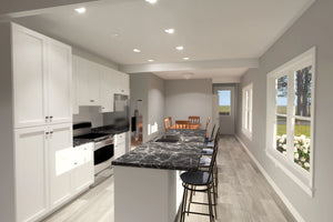 J7563-E Modern House Kitchen, 4 Bedrooms, 3 Bathrooms | Plan 24619 