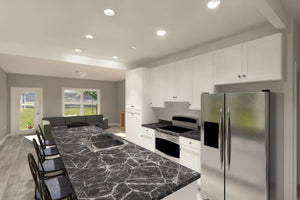 J7563-E Modern House Kitchen, 4 Bedrooms, 3 Bathrooms | Plan 24619 