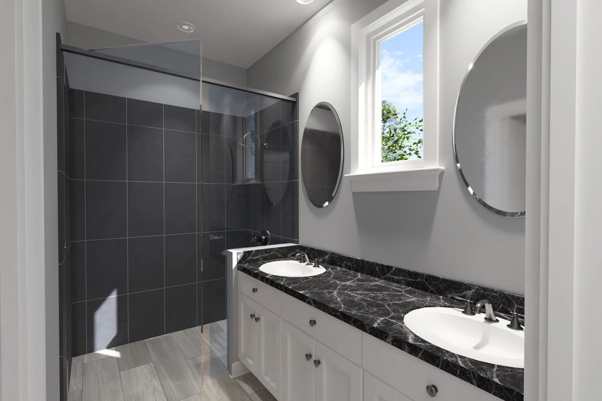 J7563-E Modern House Master Bathroom, 4 Bedrooms, 3 Bathrooms | Plan 24619 