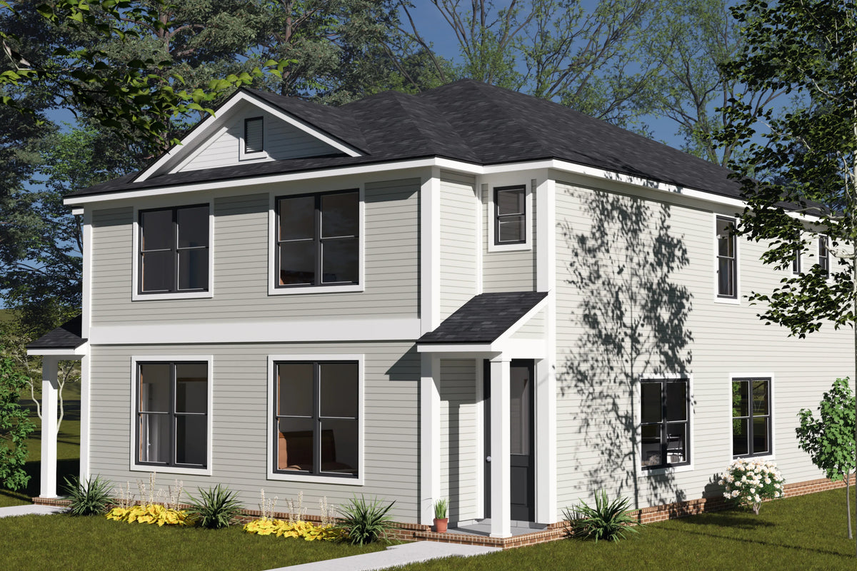J7564-E Traditional Duplex House, 8 Bedrooms, 6 Bathrooms | Plan 24620 Exterior-2