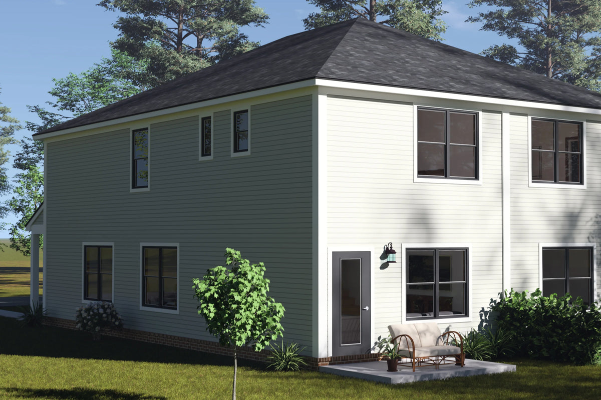 J7564-E Traditional Duplex House, 8 Bedrooms, 6 Bathrooms | Plan 24620 Exterior-3