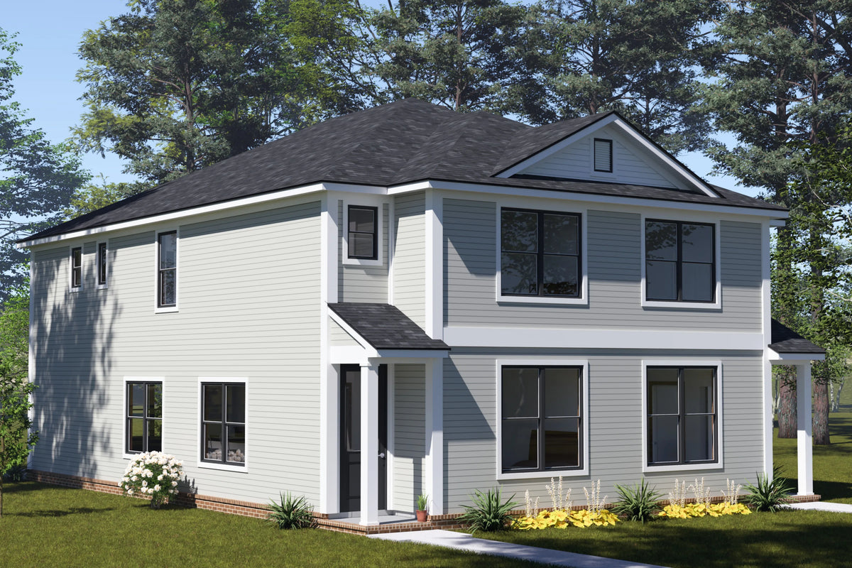 J7564-E Traditional Duplex House, 8 Bedrooms, 6 Bathrooms | Plan 24620 Exterior-5