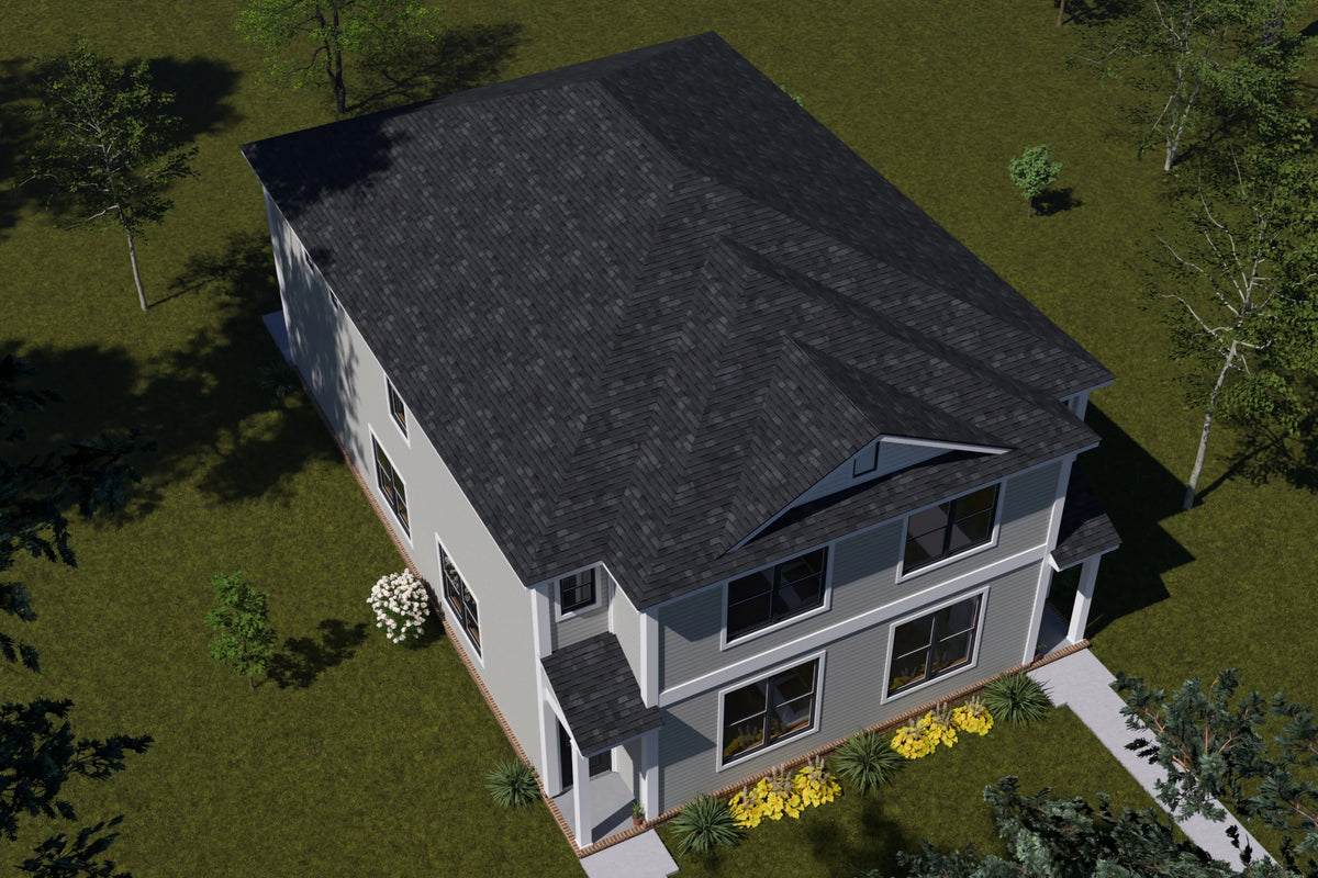 J7564-E Traditional Duplex House, 8 Bedrooms, 6 Bathrooms | Plan 24620 Exterior-6