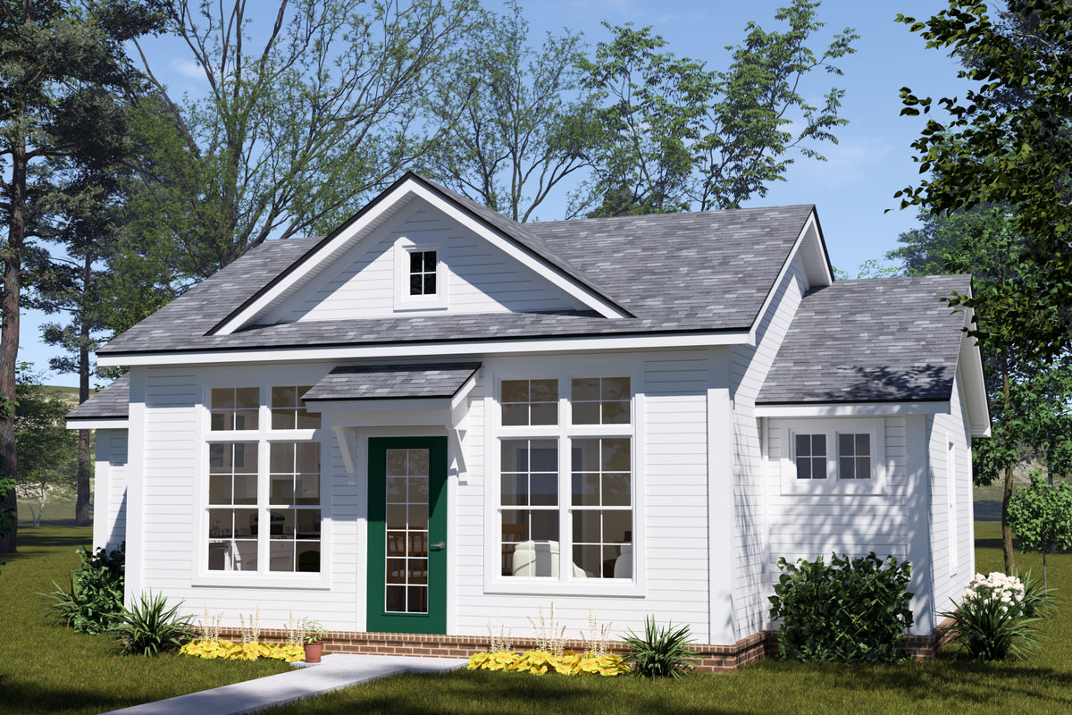 J7734-E Cottage House, 2 Bedrooms, 2 Bathrooms | Plan 24621 Exterior