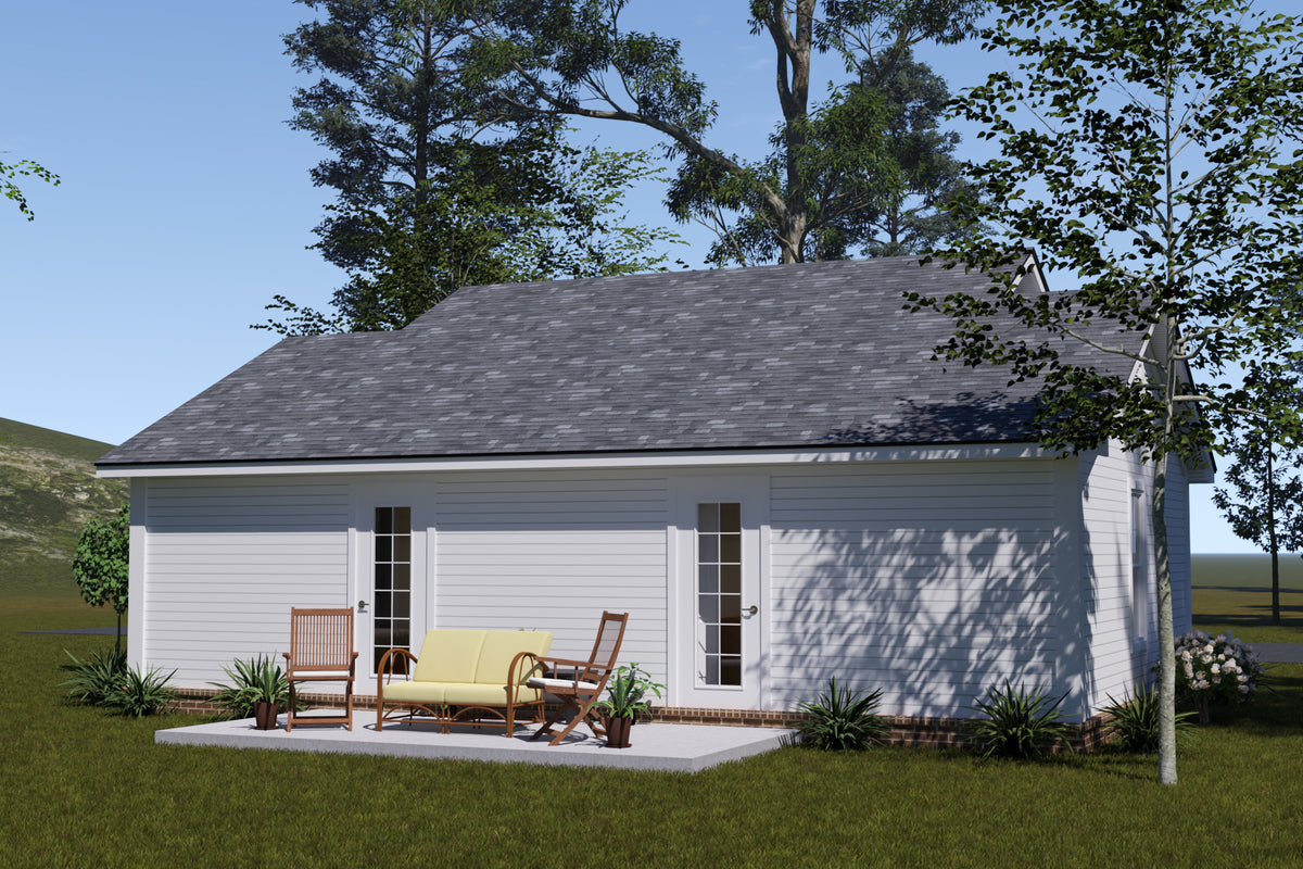 J7734-E Cottage House, 2 Bedrooms, 2 Bathrooms | Plan 24621 Exterior-5