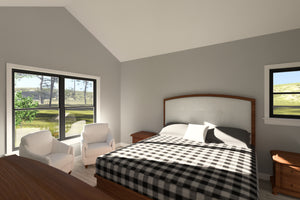 J7735-E Cottage House Master Bedroom, 3 Bedrooms, 2 Bathrooms | Plan 24622 