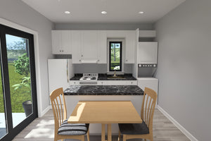 J7736-E Contemporary House Kitchen, 1 Bedroom, 1 Bathroom | Plan 24623
