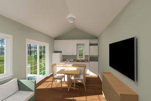 J7737-E Cottage House Great Room, 1 Bedroom, 1 Bathroom | Plan 24624 