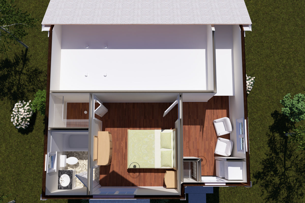 J7738-E Craftsman House 3D Second Floor, 2 Bedrooms, 2 Bathrooms | Plan 24625 