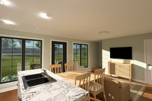 J7739-E Cottage House Great Room, 3 Bedrooms, 3 Bathrooms | Plan 24626 