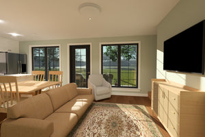 J7739-E Cottage House Great Room, 3 Bedrooms, 3 Bathrooms | Plan 24626 