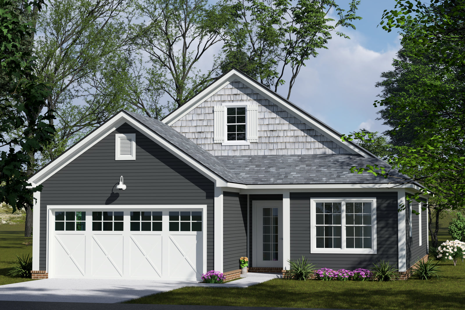 J7740-E Cottage House, 3 Bedrooms, 2 Bathrooms | Plan 24627 Exterior