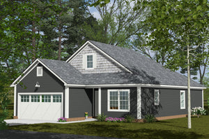 J7740-E Cottage House, 3 Bedrooms, 2 Bathrooms | Plan 24627 Exterior-2