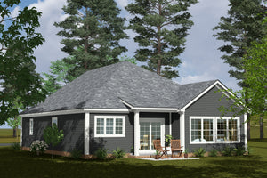 J7740-E Cottage House, 3 Bedrooms, 2 Bathrooms | Plan 24627 Exterior-3