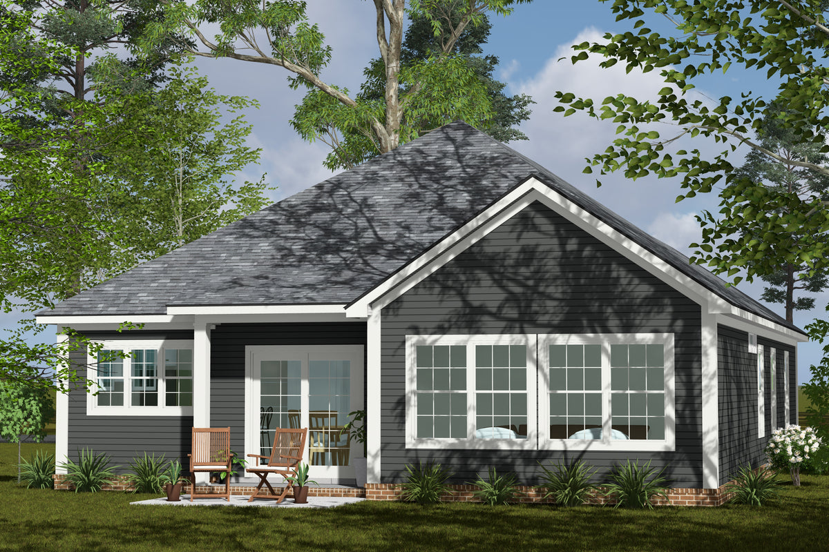 J7740-E Cottage House, 3 Bedrooms, 2 Bathrooms | Plan 24627 Exterior-4