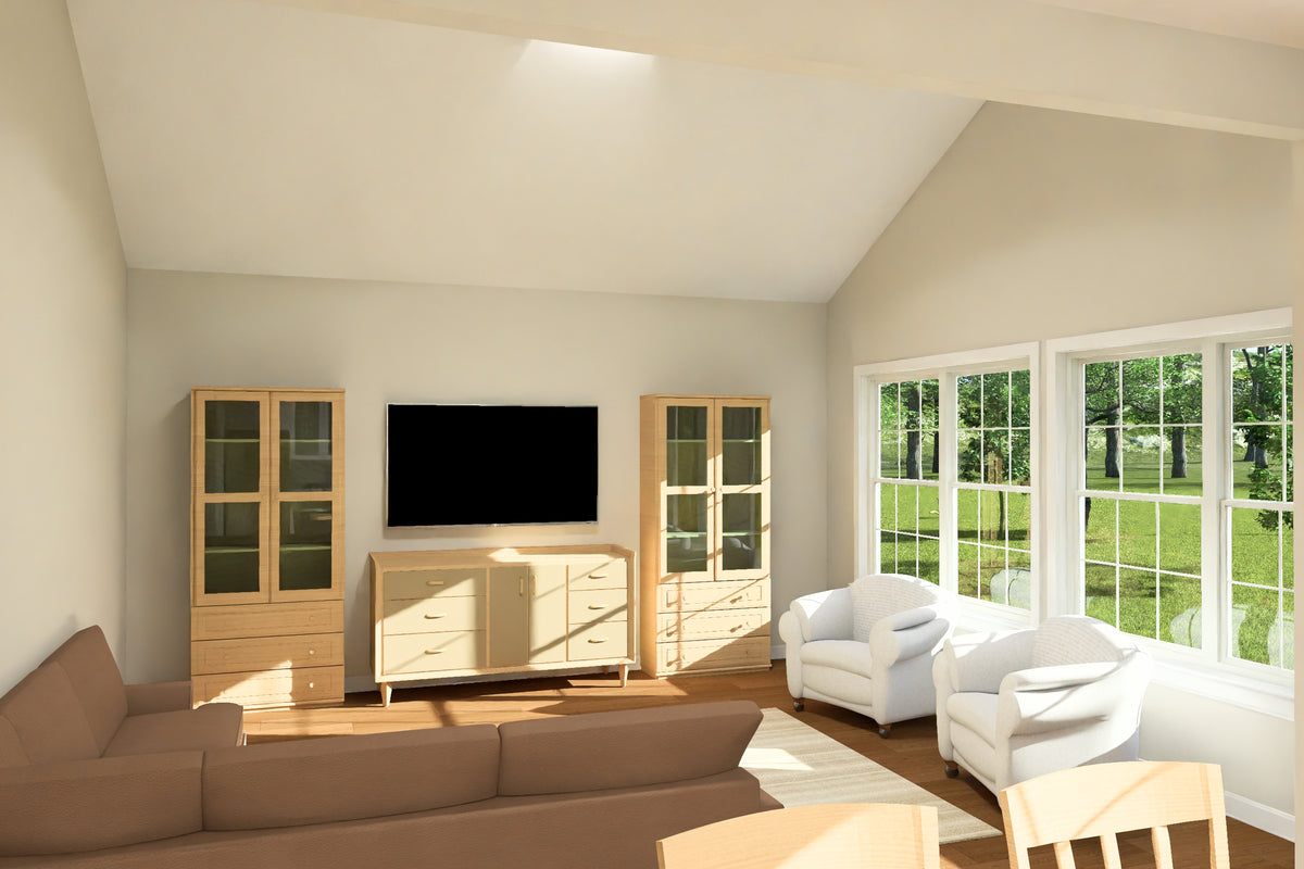 J7740-E Cottage House Living Room, 3 Bedrooms, 2 Bathrooms | Plan 24627 