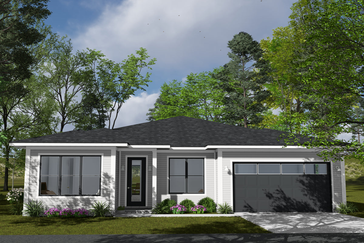 J7741-E Modern House, 4 Bedrooms, 2.5 Bathrooms | Plan 24628 Exterior