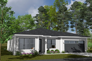 J7741-E Modern House, 4 Bedrooms, 2.5 Bathrooms | Plan 24628 Exterior-3