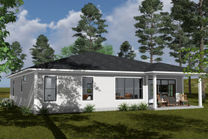 J7741-E Modern House, 4 Bedrooms, 2.5 Bathrooms | Plan 24628 Exterior-5