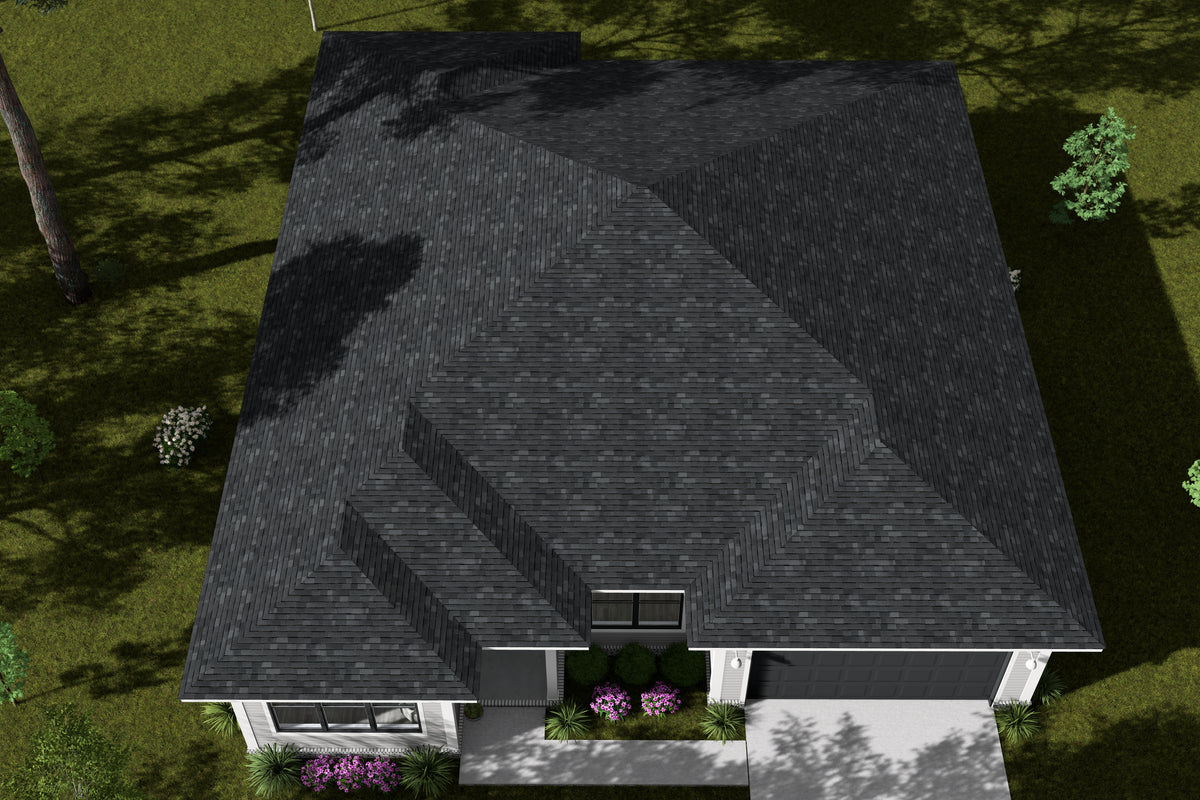 J7741-E Modern House, 4 Bedrooms, 2.5 Bathrooms | Plan 24628 Exterior-7