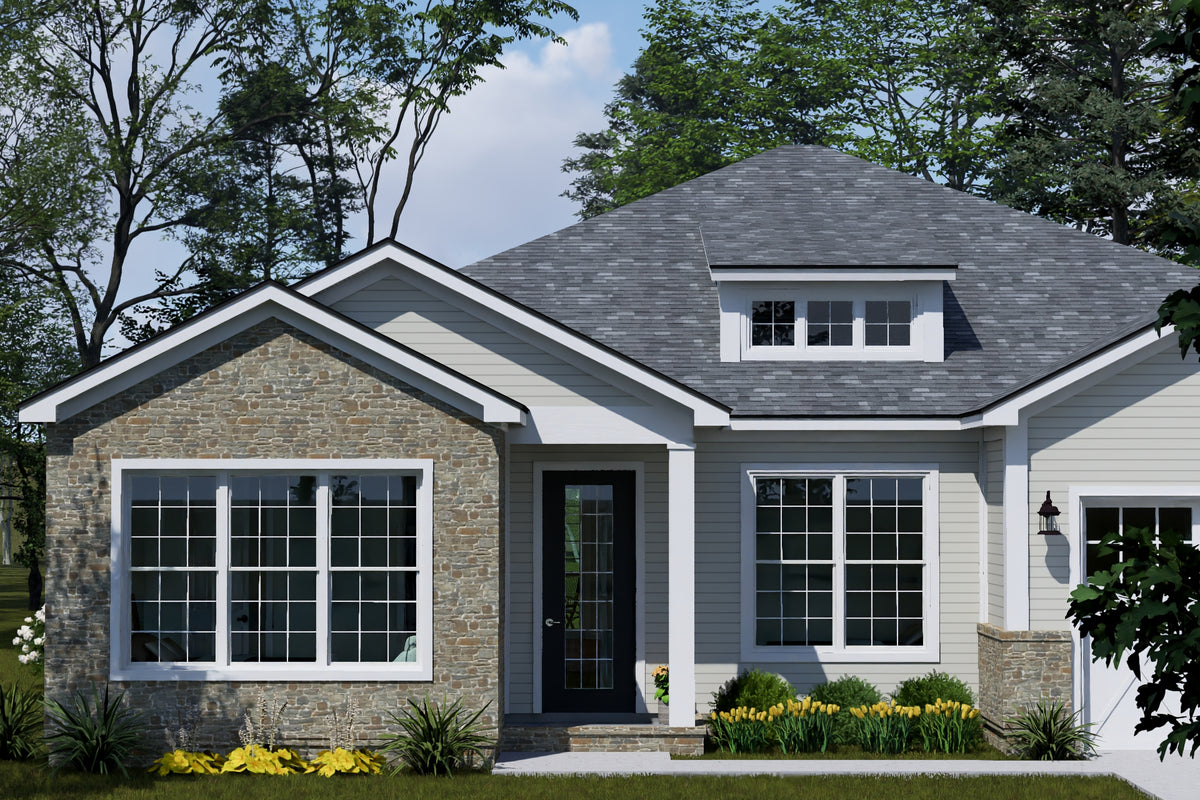J7742-E Cottage House, 4 Bedrooms, 2.5 Bathrooms | Plan 24629 Exterior-2