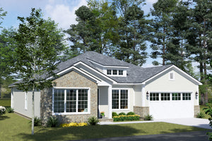 J7742-E Cottage House, 4 Bedrooms, 2.5 Bathrooms | Plan 24629 Exterior-3