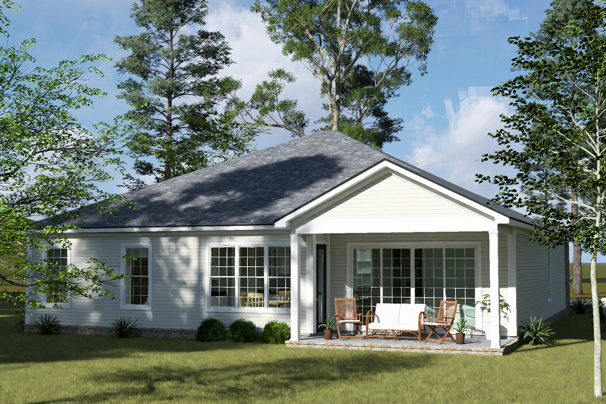 J7742-E Cottage House, 4 Bedrooms, 2.5 Bathrooms | Plan 24629 Exterior-6