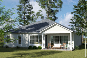 J7742-E Cottage House, 4 Bedrooms, 2.5 Bathrooms | Plan 24629 Exterior-6