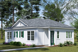 J7743-E Duplex House, 1 Bedroom, 1 Bathroom (each unit) | Plan 24630 Exterior-4