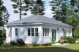 J7743-E Duplex House, 1 Bedroom, 1 Bathroom (each unit) | Plan 24630 Exterior-5