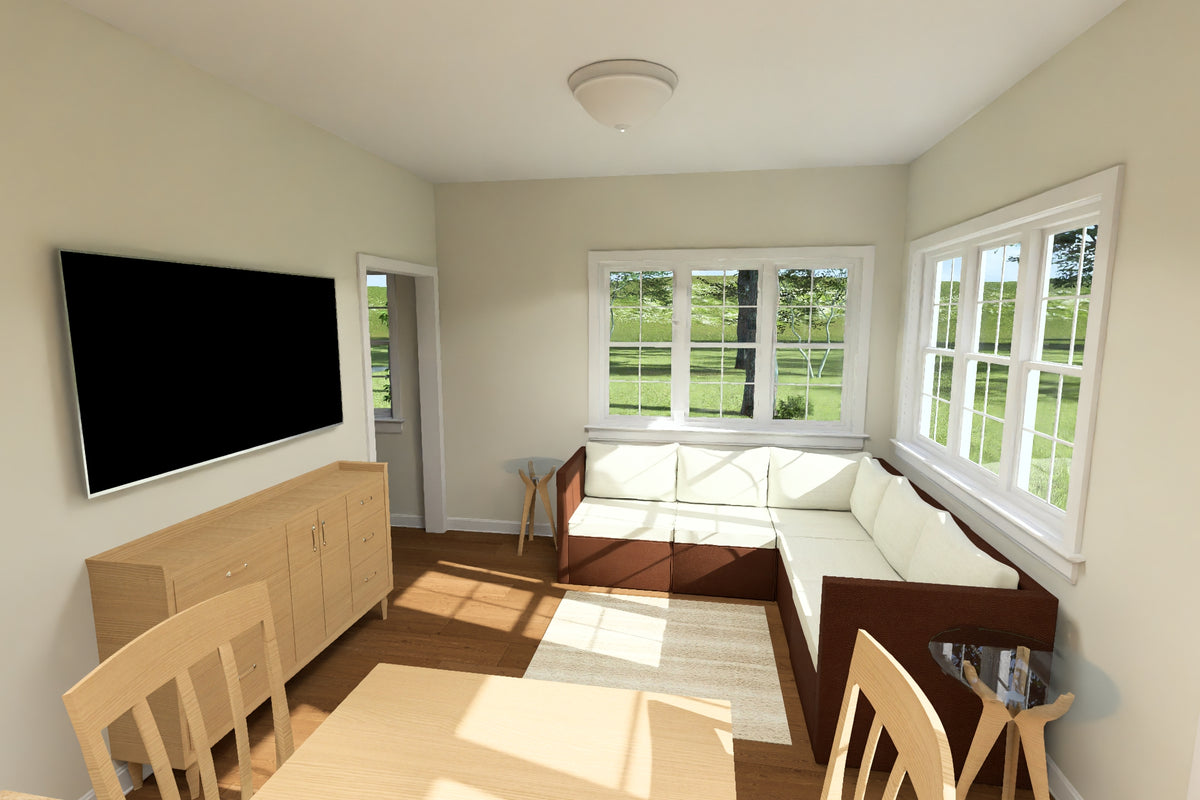 J7743-E Duplex House Great Room, 1 Bedroom, 1 Bathroom (each unit) | Plan 24630 