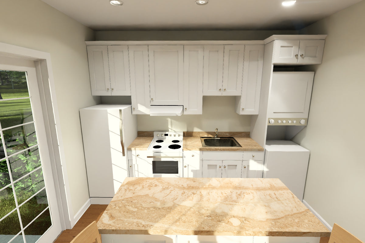 J7743-E Duplex House Kitchen, 1 Bedroom, 1 Bathroom (each unit) | Plan 24630 