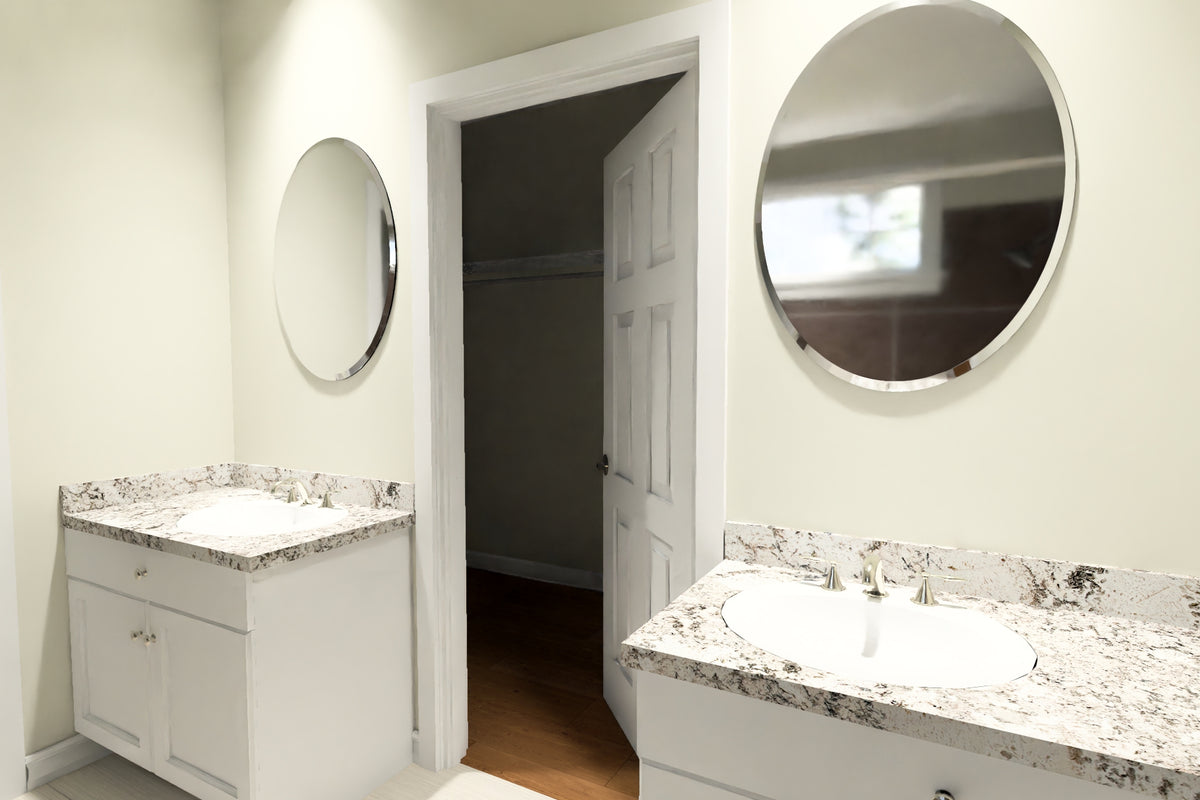 J7857-E Cottage House Master Vanity, 4 Bedrooms, 3 Bathrooms | Silvermist 24631 