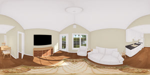 J7859-E Cottage House Living Room Panorama, 1 Bedroom, 1 Bathroom | Oakridge Falls 