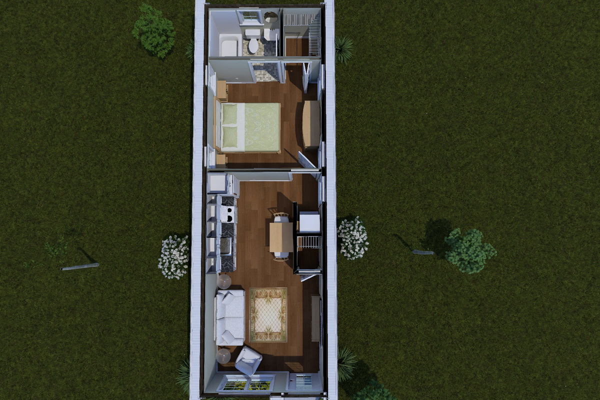 J7859-E Cottage House 3D First Floor, 1 Bedroom, 1 Bathroom | Oakridge Falls 