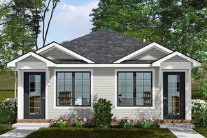 J7860-E Cottage Duplex House, 1 Bedroom, 1 Bathroom | Meadowlawn Exterior-2