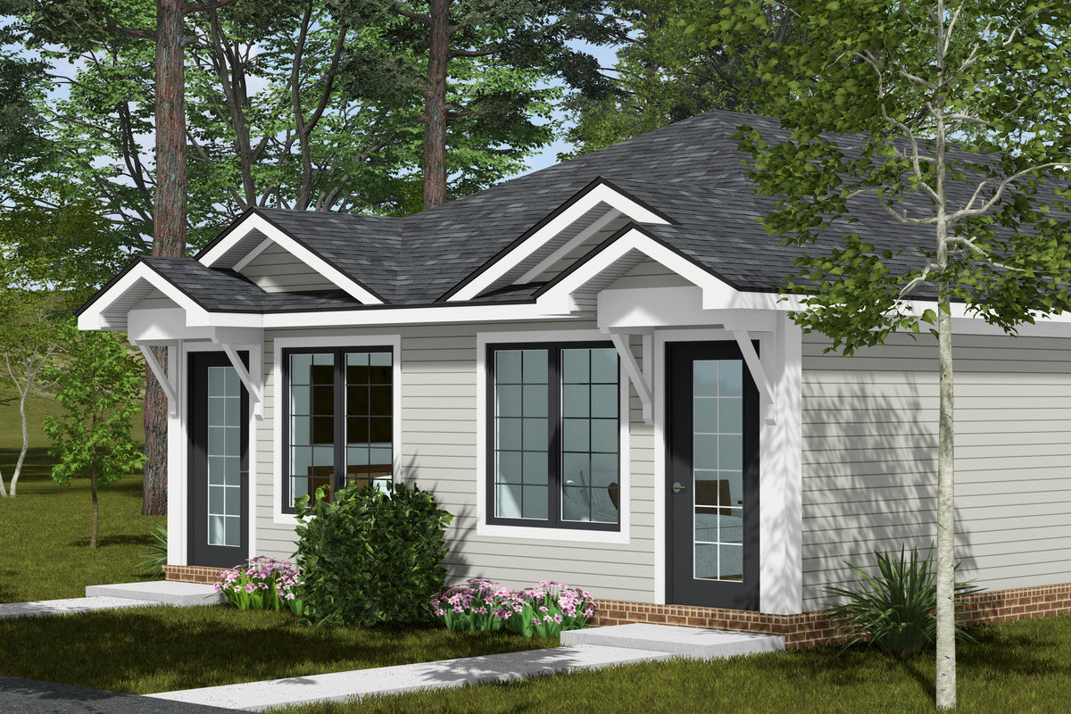 J7860-E Cottage Duplex House, 1 Bedroom, 1 Bathroom | Meadowlawn Exterior-3