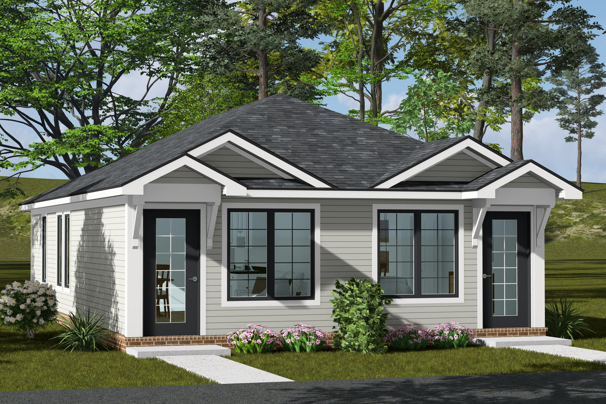 J7860-E Cottage Duplex House, 1 Bedroom, 1 Bathroom | Meadowlawn Exterior-6
