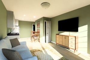 J7860-E Cottage Duplex House Living Room, 1 Bedroom, 1 Bathroom | Meadowlawn 