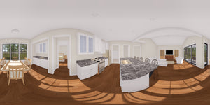 J7861-E Farmhouse House Kitchen Panorama, 4 Bedrooms, 2.5 Bathrooms | Willowbrook Haven 24635 