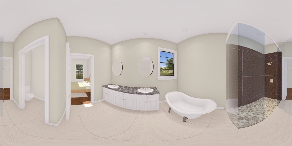 J7861-E Farmhouse House Master Bathroom Panorama, 4 Bedrooms, 2.5 Bathrooms | Willowbrook Haven 24635  