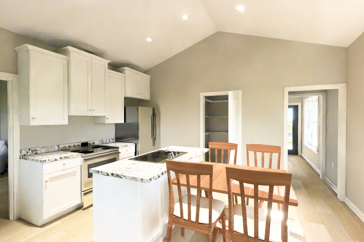 J7862-E Cottage House Kitchen, 2 Bedrooms, 2 Bathrooms | Granite Hollow 24636 