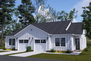 J7863-E Cottage Duplex House, 2 Bedrooms, 2 Bathrooms per unit | Aldercrest 24637 Exterior
