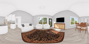 J7863-E Cottage Duplex House Living Panorama, 2 Bedrooms, 2 Bathrooms per unit | Aldercrest 24637 