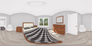 J7863-E Cottage Duplex House Bedroom Panorama, 2 Bedrooms, 2 Bathrooms per unit | Aldercrest 24637 